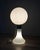 Double-switch table or floor lamp, in white opal glass with central chromed metal support, Italian design, 1970s. European...