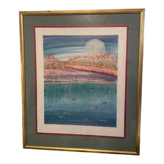 Large Framed Wall Art Signed by Artist For Sale