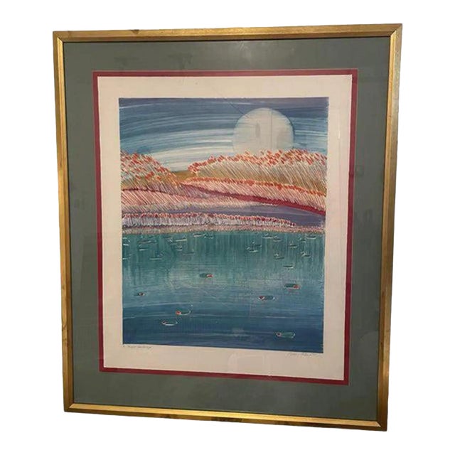 Large Framed Wall Art Signed by Artist For Sale