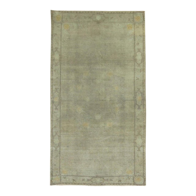 Vintage Zabihi Collection Gray Turkish Rug For Sale