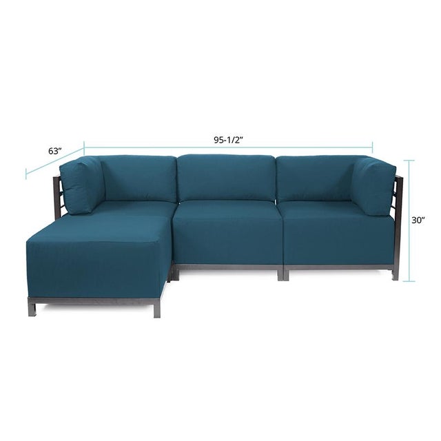 Axis 4pc Sectional Seascape Turquoise Titanium Frame For Sale In Chicago - Image 6 of 7