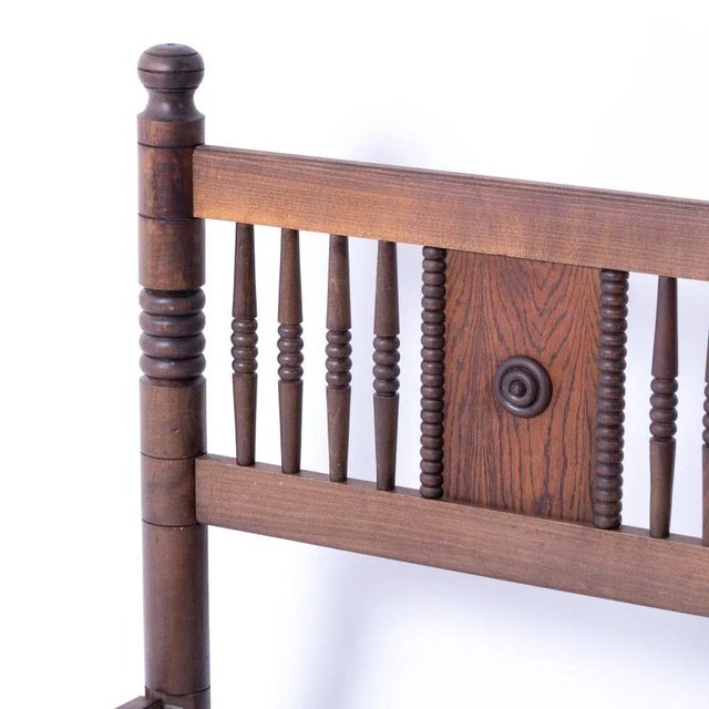 Wood 1940's French Carved Wood Bed Attributed to Charles Dudouyt For Sale - Image 7 of 12