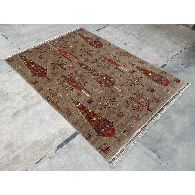 Tribal Vintage Persian Gabbeh Wool Tree of Life Rug – 173x243 Cm For Sale - Image 3 of 18