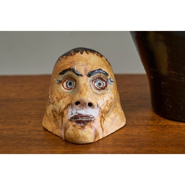 Tan Studio Pottery Phantasy Head, 1970s For Sale - Image 8 of 10
