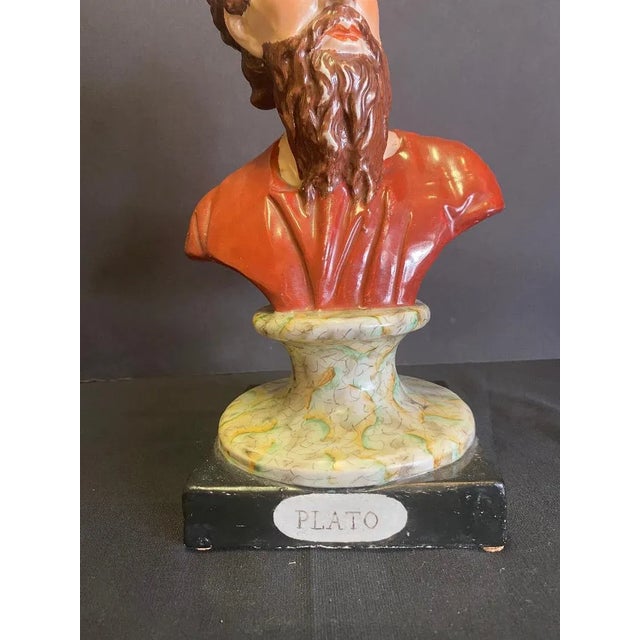 Early 19th CenturyStaffordshire Bust of Plato with strong colors. Circa 1820. The base is a 6 inch square.
