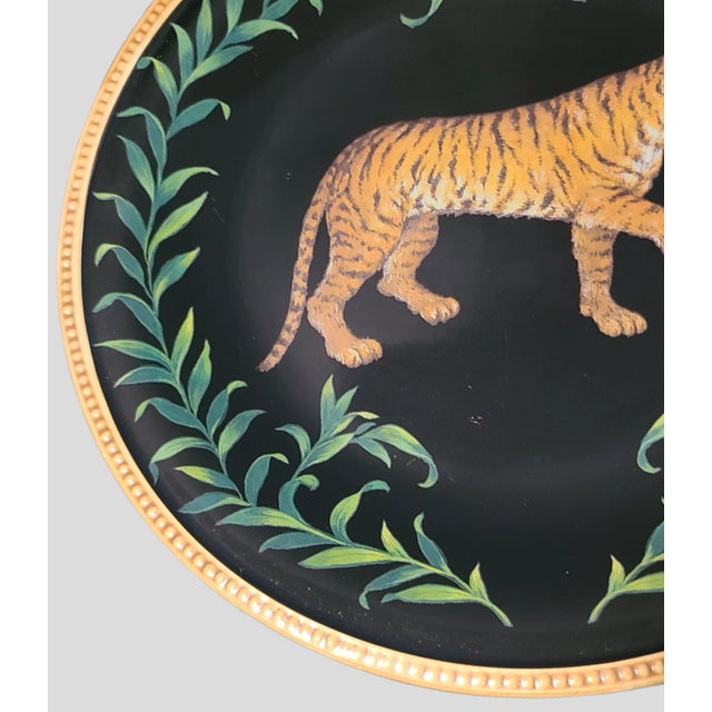 Late 20th Century Late 20th Century Wild Raymond Waites Safari Tiger Decorated Display Plate Platter For Sale - Image 5 of 7