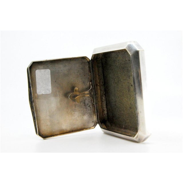 Matte Silver Cigarette Case with Cut Corners, in Good conditions.