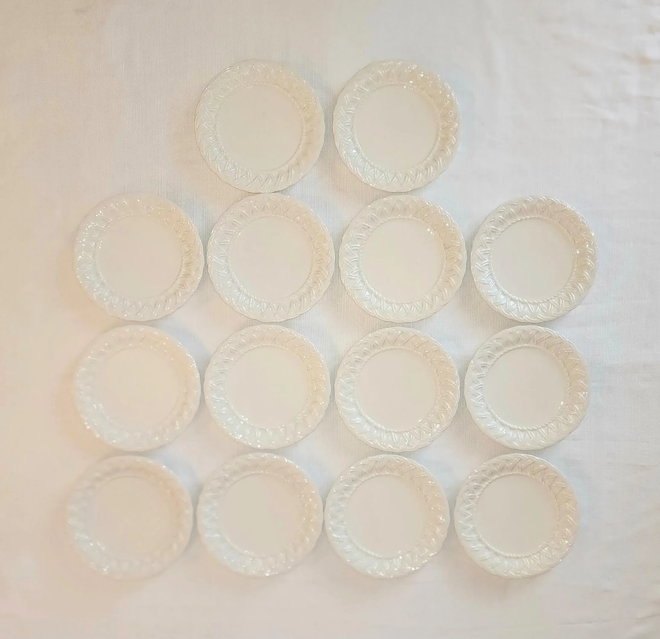 2000's Tiffany & Co. White Woven Salad Plates - Set of 14 | Chairish