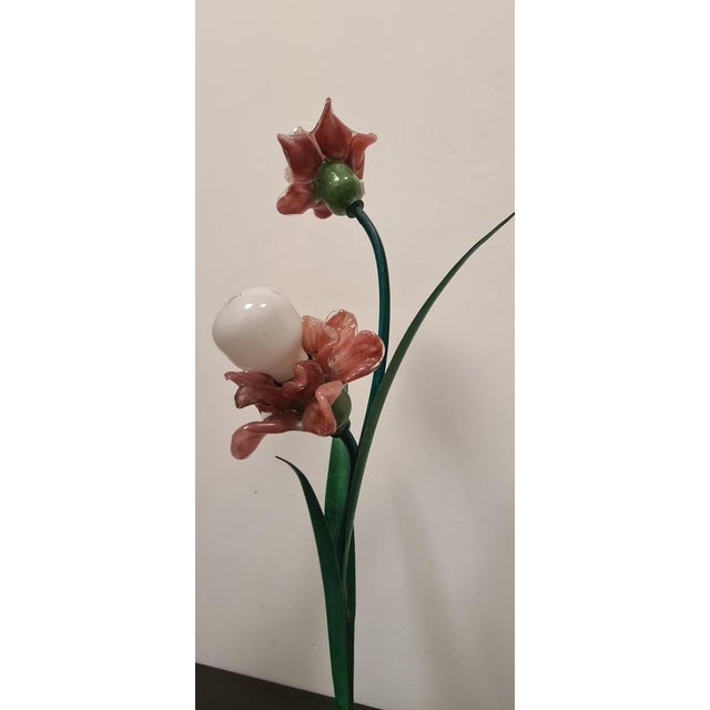 Metal Lamps with Murano Glass Flowers from Bacci Florence, Set of 2 For Sale - Image 7 of 16