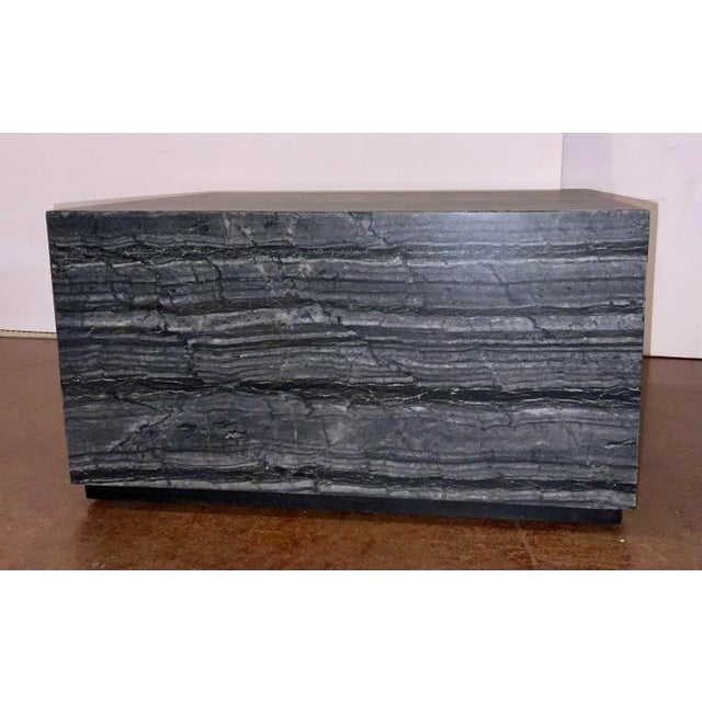 Original Retail $2916, stylish Christopher Guy Modern Black Marble Piedestal Marmo Pedestal, showroom floor sample