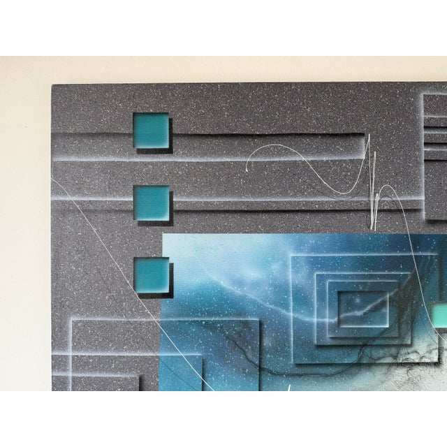 1980s Josef Kugler Abstract Geometric Acrylic on Canvas Painting For Sale In Miami - Image 6 of 12