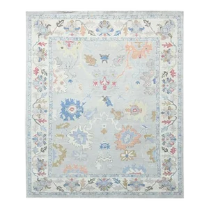 Hand Knotted Oushak Rug. 9'03" X 11'01"