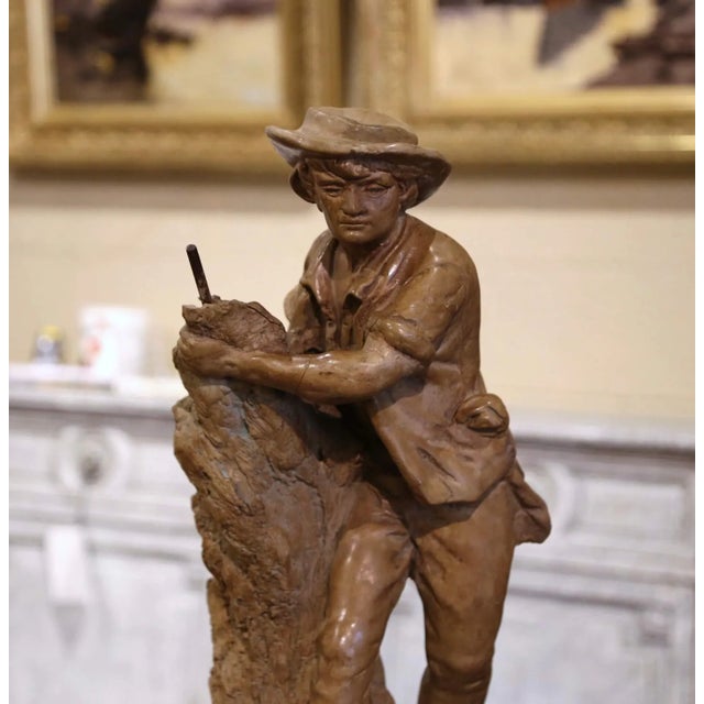 French 19th Century French Terracotta Farmer Sculpture For Sale - Image 3 of 13
