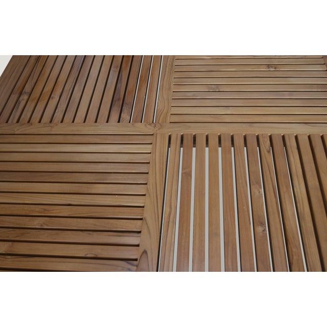Andrianna Shamaris Slatted Teak Wood Coffee Table For Sale - Image 4 of 5