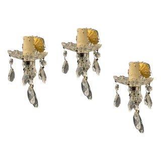 Crystal Maria Theresa Sconces, Set of 3 For Sale