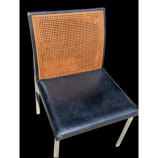 Vintage Paul McCobb Planner for Lane Furniture Wicker Caned Chrome Chairs- A Pair For Sale - Image 9 of 18