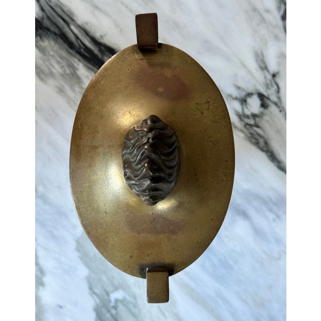 Antique Brass Gas Lantern Motif Cassoulete / Finial For Sale - Image 9 of 10