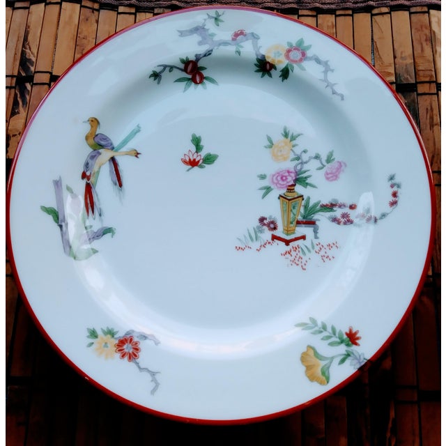 17 Piece j.p. Limoges France Pouyat Peacock Floral Dinnerware Plates