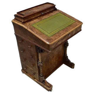 Small 19th Century Victorian English Walnut Desk For Sale