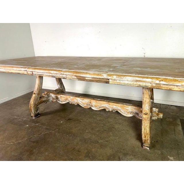 Italian Italian Painted Trestle Table C. 1900 For Sale - Image 3 of 18