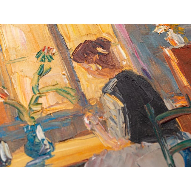 Young Woman in Morning Sun, Oil on Canvas For Sale - Image 6 of 9