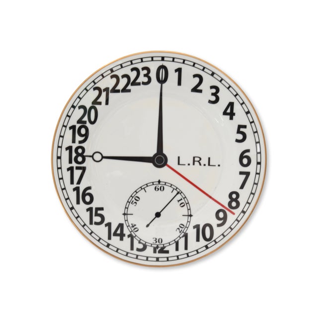 Set of seven Ralph Lauren "Pocketwatch" pattern dinner plates, produced circa 2004. Inspired by vintage pocket watch...