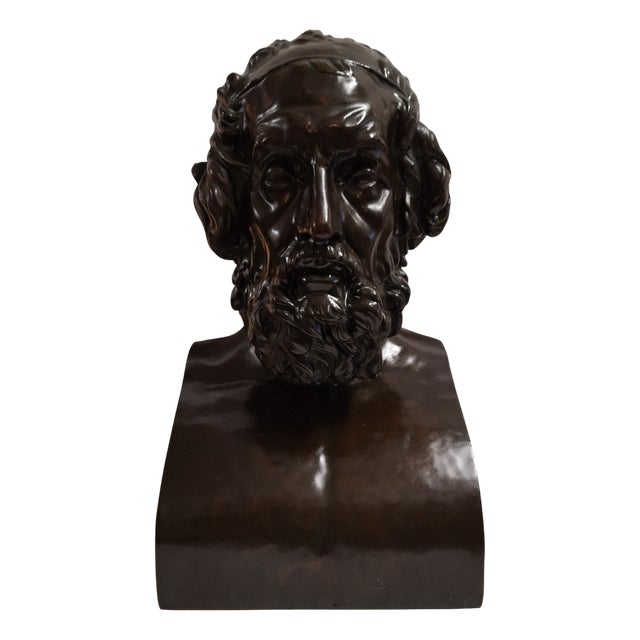 Large Antique Bronze Bust, 1890 For Sale