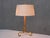Wood Brass and Bamboo Table Lamp with Silk Shade attributed to J. T. Kalmar, Austria, 1950s For Sale - Image 7 of 10
