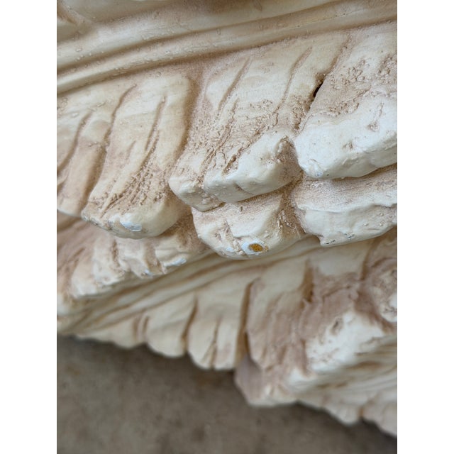 Vintage Monumental Sculptural Regency Palm Frond Faux Bamboo Wall Mirror For Sale - Image 9 of 12