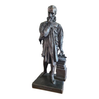 Pierre-Jean David Antique 19th Century Bronze Sculpture Statue of Ambroise Paré For Sale