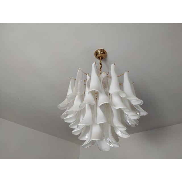 Six-Light Murano Glass Petal Chandeliers, 1970s, Set of 2 For Sale - Image 12 of 12