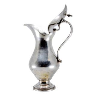 Smooth Silver Milk Jug with Knob For Sale