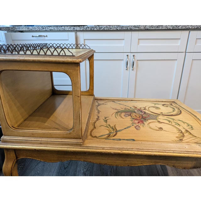 Vintage Hollywood Regency Hand-Painted Accent Table For Sale - Image 4 of 7