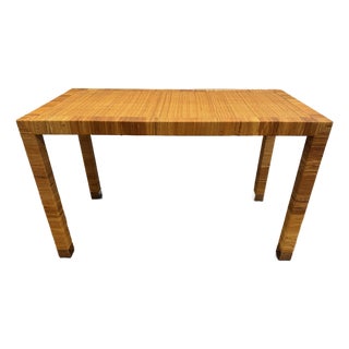 Bielecky Brothers Cane Rattan Console Desk For Sale