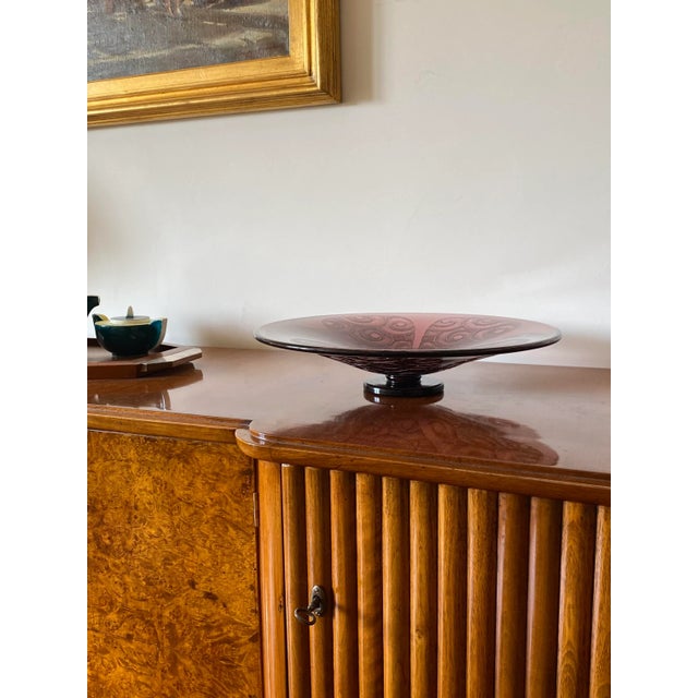 Charles Schneider, Important Art Deco Violet Glass Centerpiece, Le Verre Francais, France 1930s For Sale - Image 6 of 13