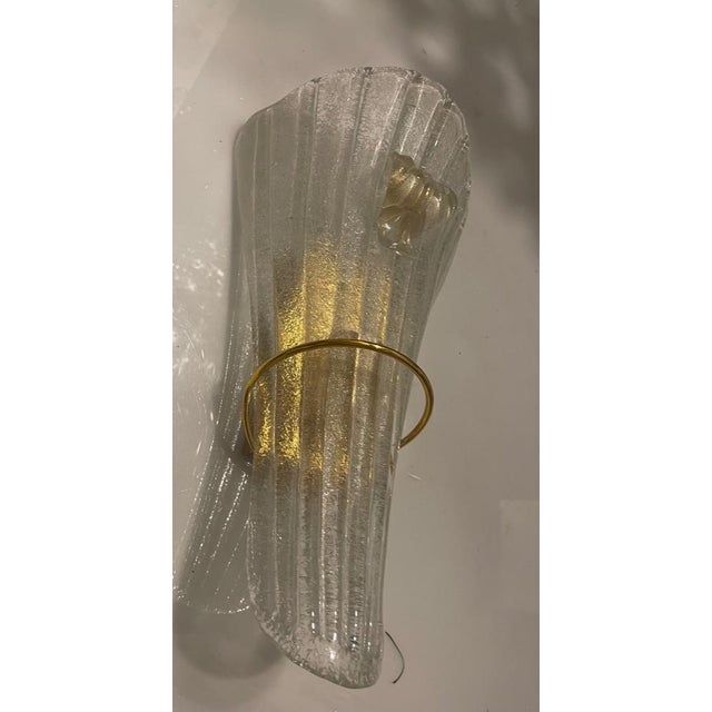 Goldenrod Large Venetian Murano Glass Sconces, 2006, Set of 3 For Sale - Image 8 of 14