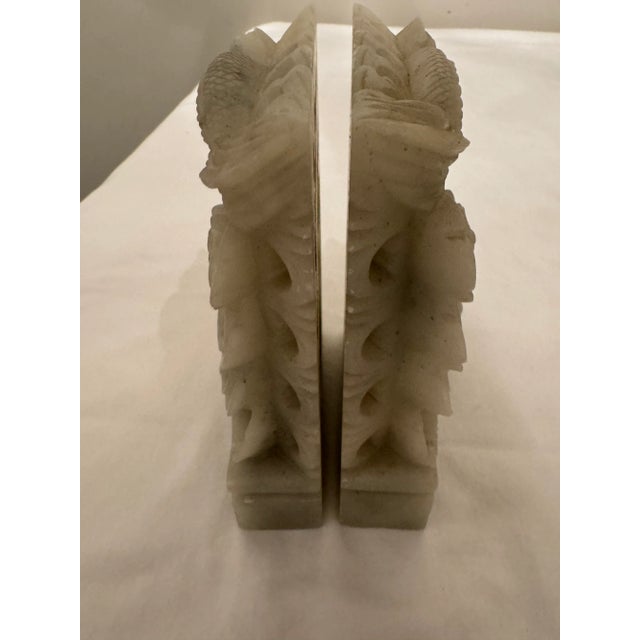 Pair of Late 19th Century Carved Onyx Dragon Asian Bookends For Sale - Image 11 of 12
