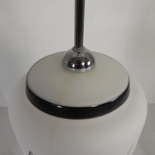 Vintage Pendant Lamp with Opaline Glass Shade, 1950s For Sale - Image 11 of 17