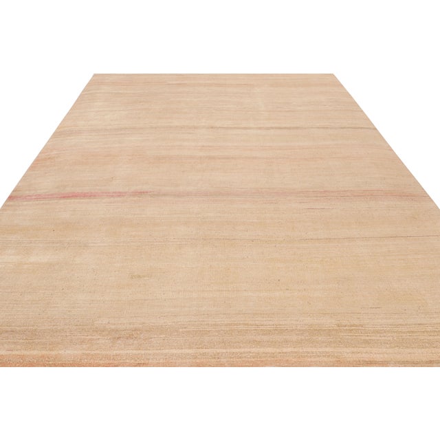 2010s Rug & Kilim’s Textural Rug in Peach Tones and Striae For Sale - Image 5 of 9