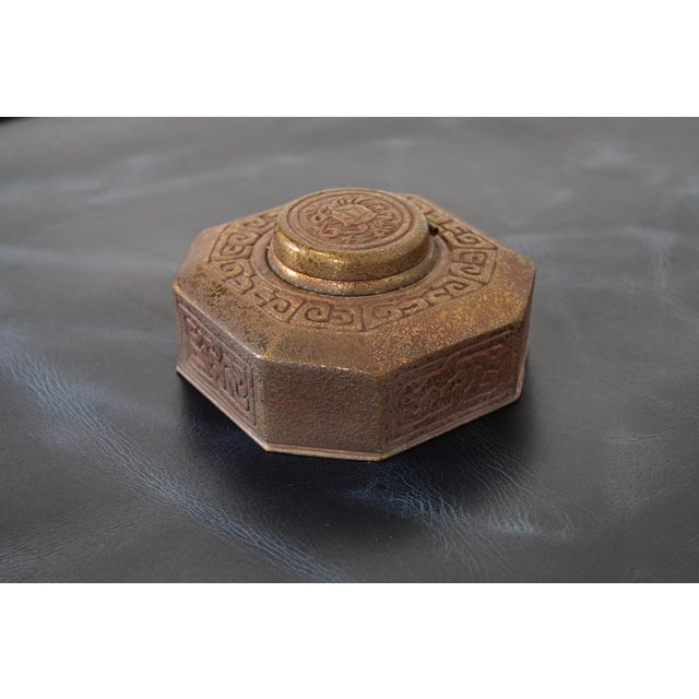 Tiffany Studios New York Zodiac Bronze Inkwell For Sale - Image 12 of 12