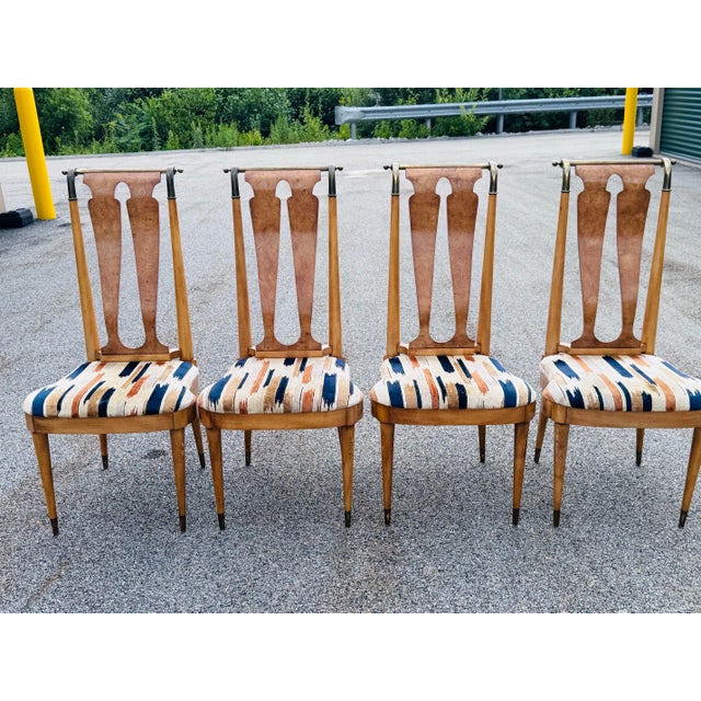 Brass Vintage 1960s Dining Table & 6 Chairs by William Clingman for J. L. Metz Furniture Co For Sale - Image 8 of 12