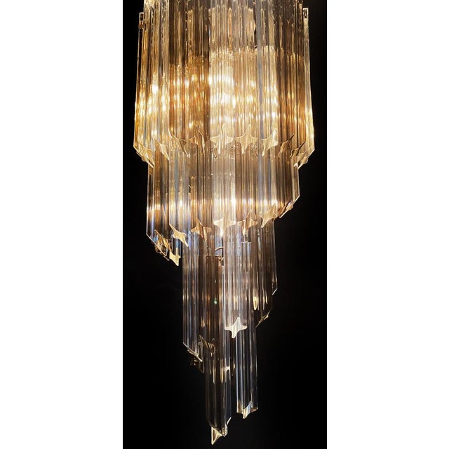 Murano Glass Quadriedri Prisms Chandelier, 1980s For Sale - Image 3 of 18