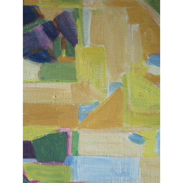 Mid-Century Modern 'Windowlight Mosaic' Vintage Swedish Abstract Oil Painting, Framed For Sale - Image 9 of 11