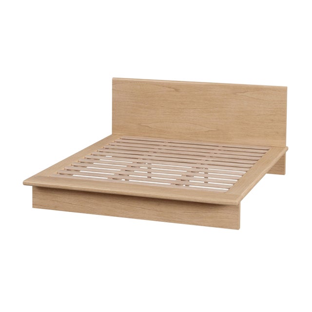 Spritely Home Accent Furniture Halmstad Wood Platform King Bed, Blonde Oak For Sale - Image 4 of 9