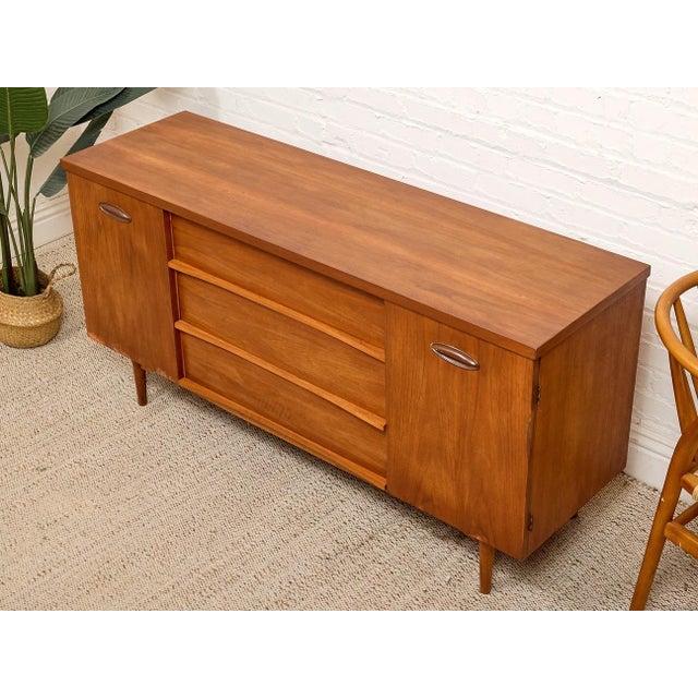 Wood Vintage Buffet Credenza With Three Drawers For Sale - Image 7 of 8