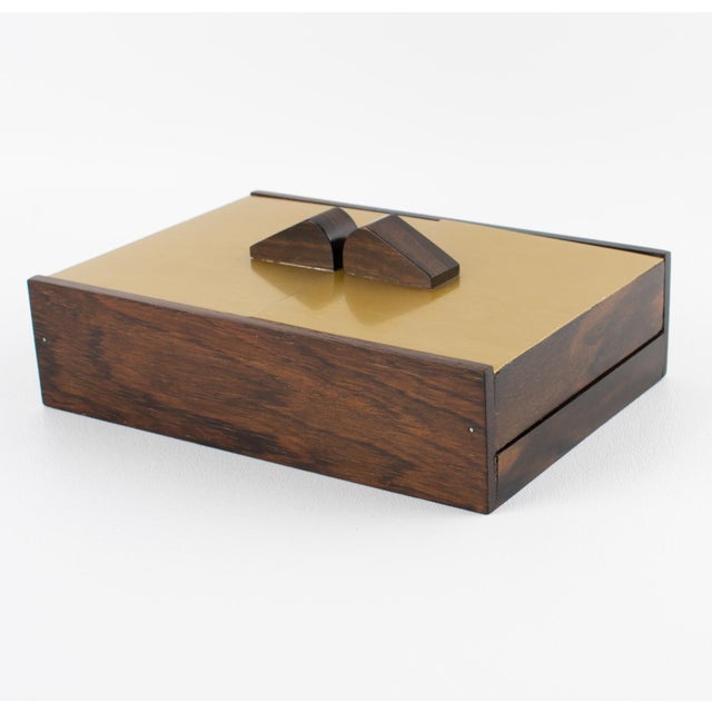 Mid Century Modern Gilded Aluminum and Macassar Wood Box, circa 1960 For Sale - Image 10 of 11