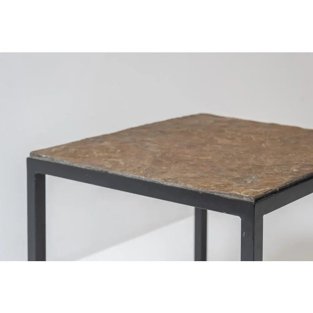 Identical Square Slate Stone Coffee Tables, 1950s, Set of 2 For Sale - Image 6 of 12