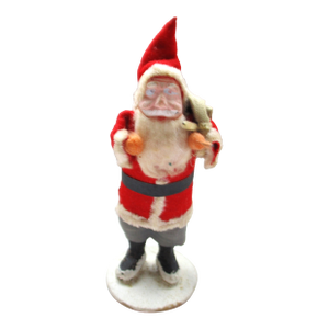 Antique Christmas 5" Santa Clay Face Composition & Cloth Body Japa