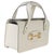 Contemporary Mystic White Calfskin Small Horsebit 1955 Foldover Top Handle Bag For Sale - Image 3 of 8