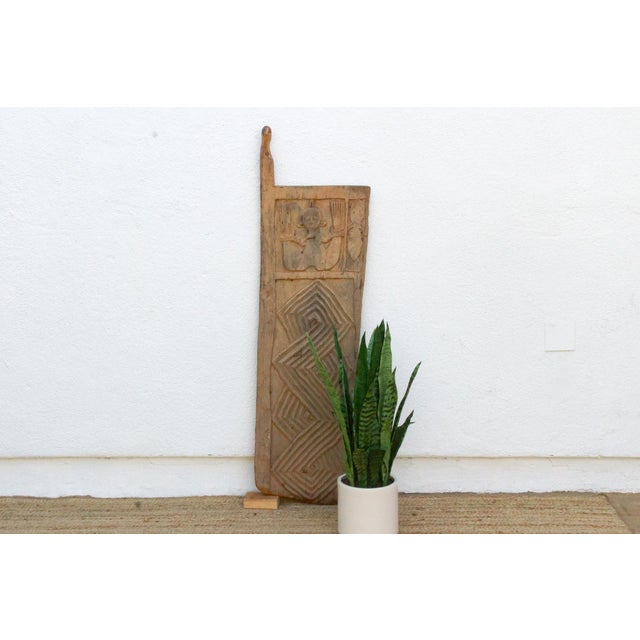 Wood Antique African Sanctuary Carved Door For Sale - Image 7 of 7